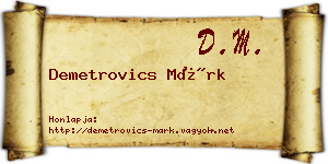 Demetrovics Márk névjegykártya