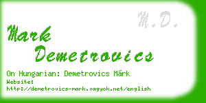mark demetrovics business card